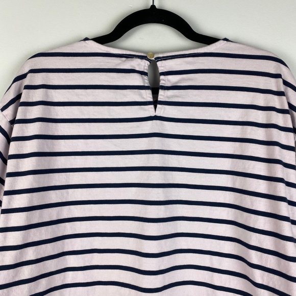 J Crew Mariner Cloth Ruffle-sleeve T-shirt In Navy Stripe Short Sleeve XL - Picture 8 of 10